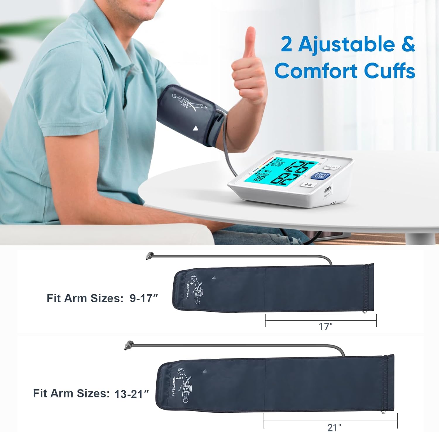 Blood Pressure Monitor Dual Cuffs